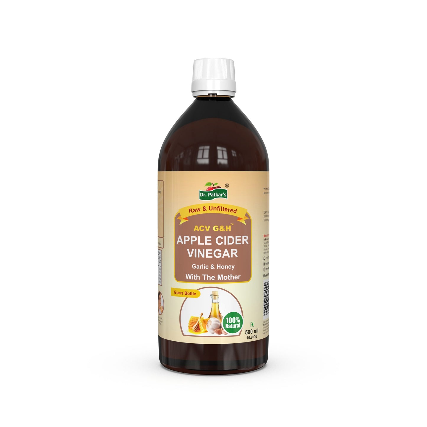 Apple Cider Vinegar Garlic and Honey With The Mother (Natural Anti-Biotic) 500 ML